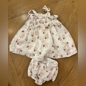 Viverano Organics Baby Lamb Dress and Bloomers 3-6 mos